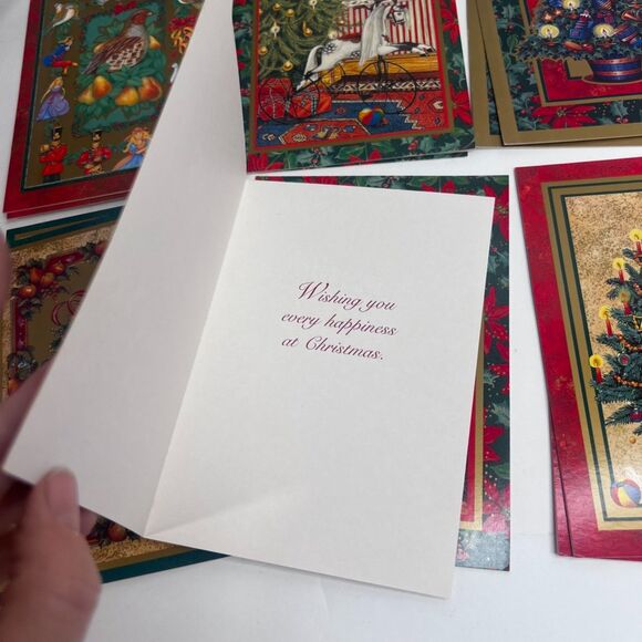 Raphael Tuck & Sons VTG Christmas Cards in Metal Tin w/ Envelopes Holiday - Picture 11 of 12